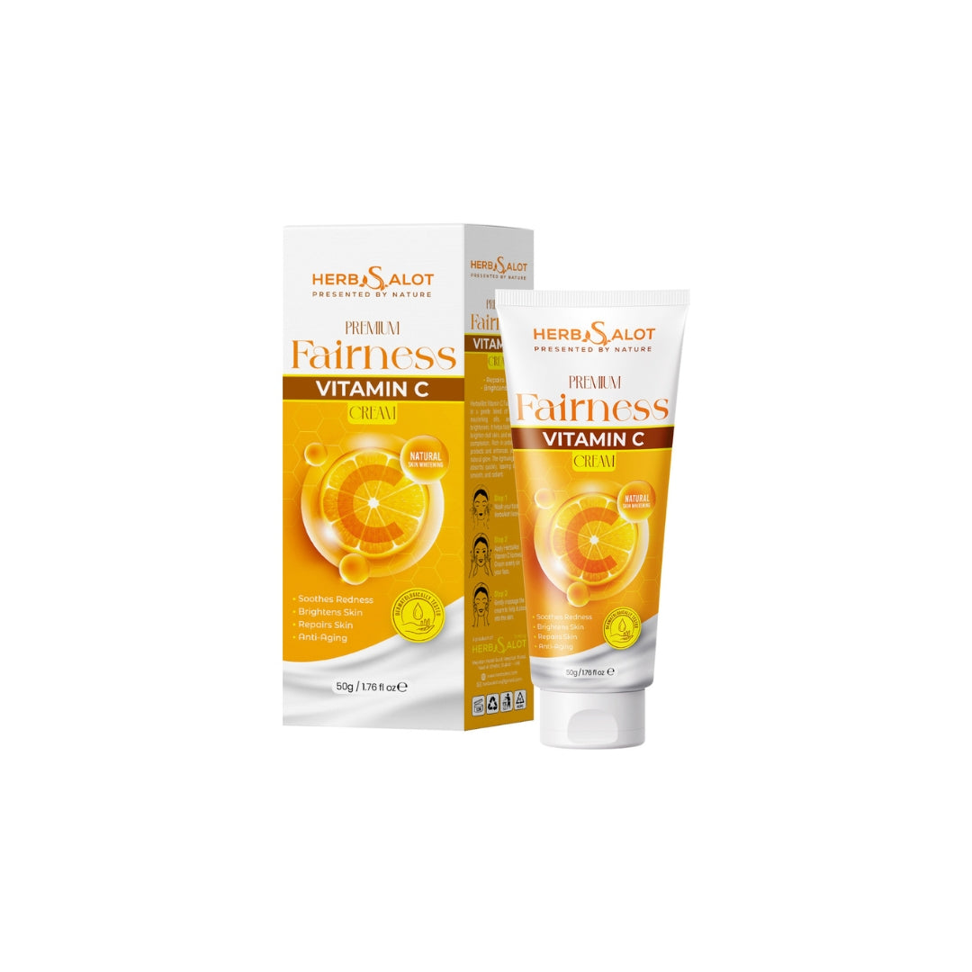 HerbSalot Premium Fairness Vitamin C Cream – Skin Brightening & Anti-Aging Face Cream (50g)