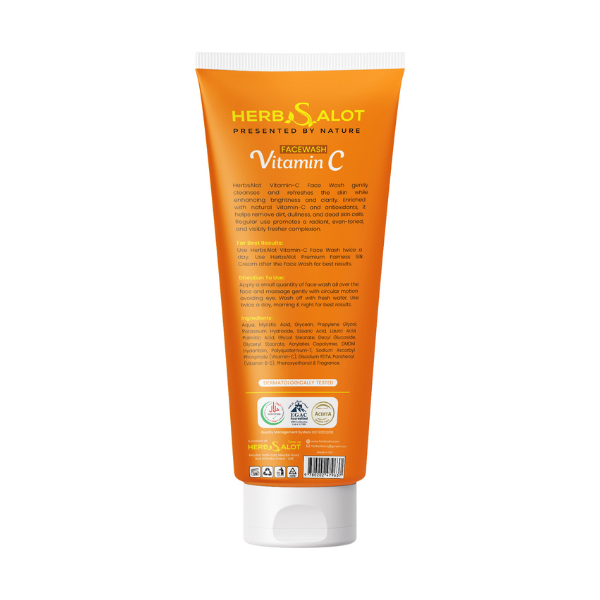 Herbsalot Vitamin C Facewash with Orange Extract – Glow Booster & Oil Control | 100ml