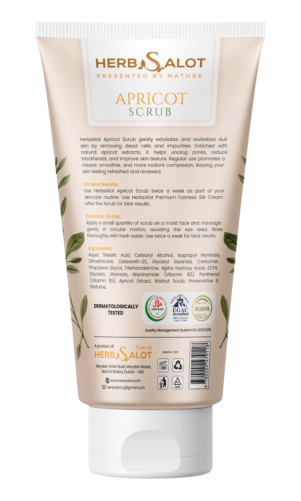 HerbSalot Natural Apricot Face & Body Scrub