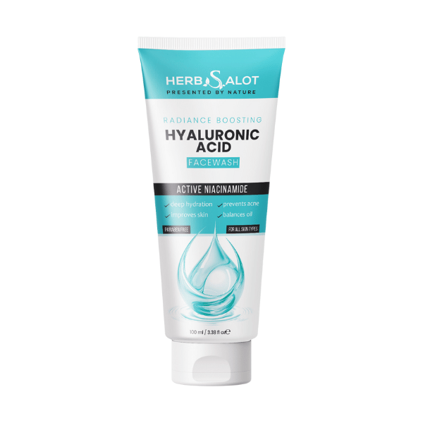 HerbSalot Hyaluronic Acid Facewash with Active Niacinamide – Deep Hydration & Acne Control (100ml)