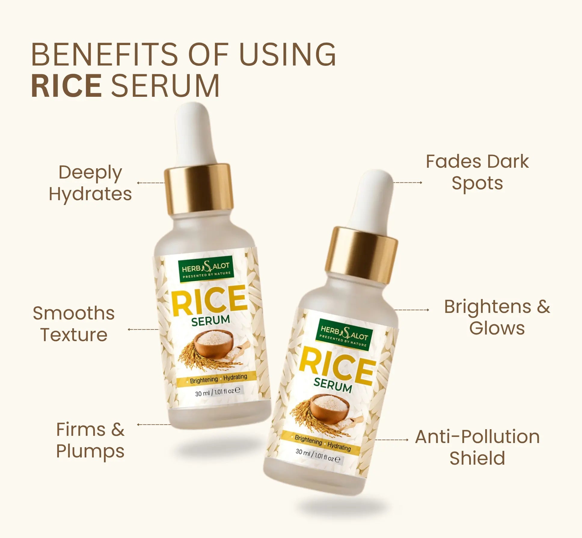 HerbsAlot  Skin Brightening Rice Serum