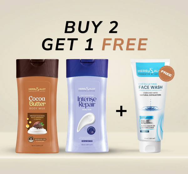 2 Body Lotions + Free Exfoliating Face Wash