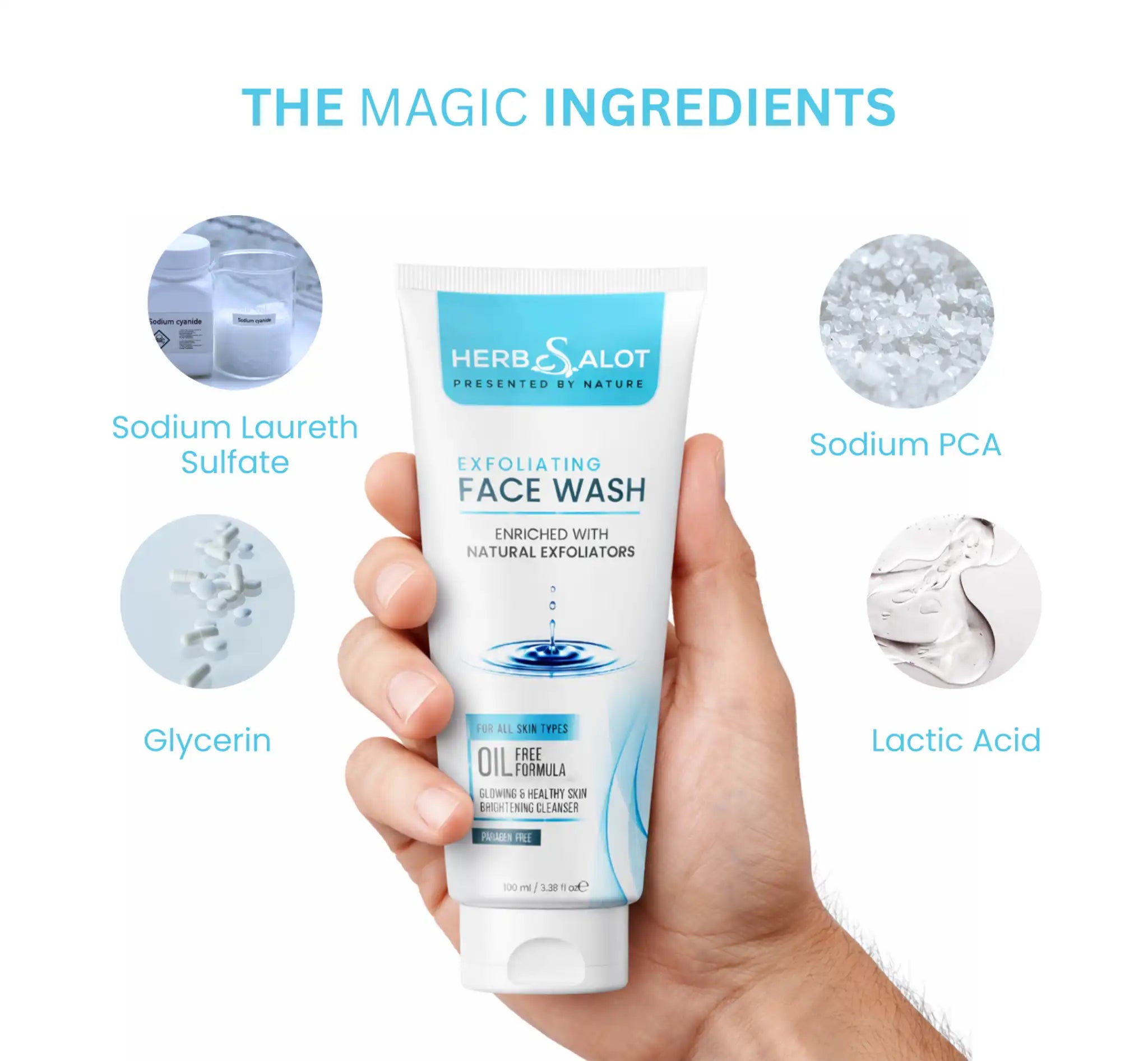 HerbSalot Exfoliating Face Wash for Smooth & Clear Skin