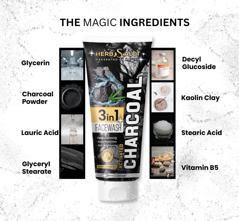 Herbsalot Activated Charcoal Face Wash for Acne 100ml