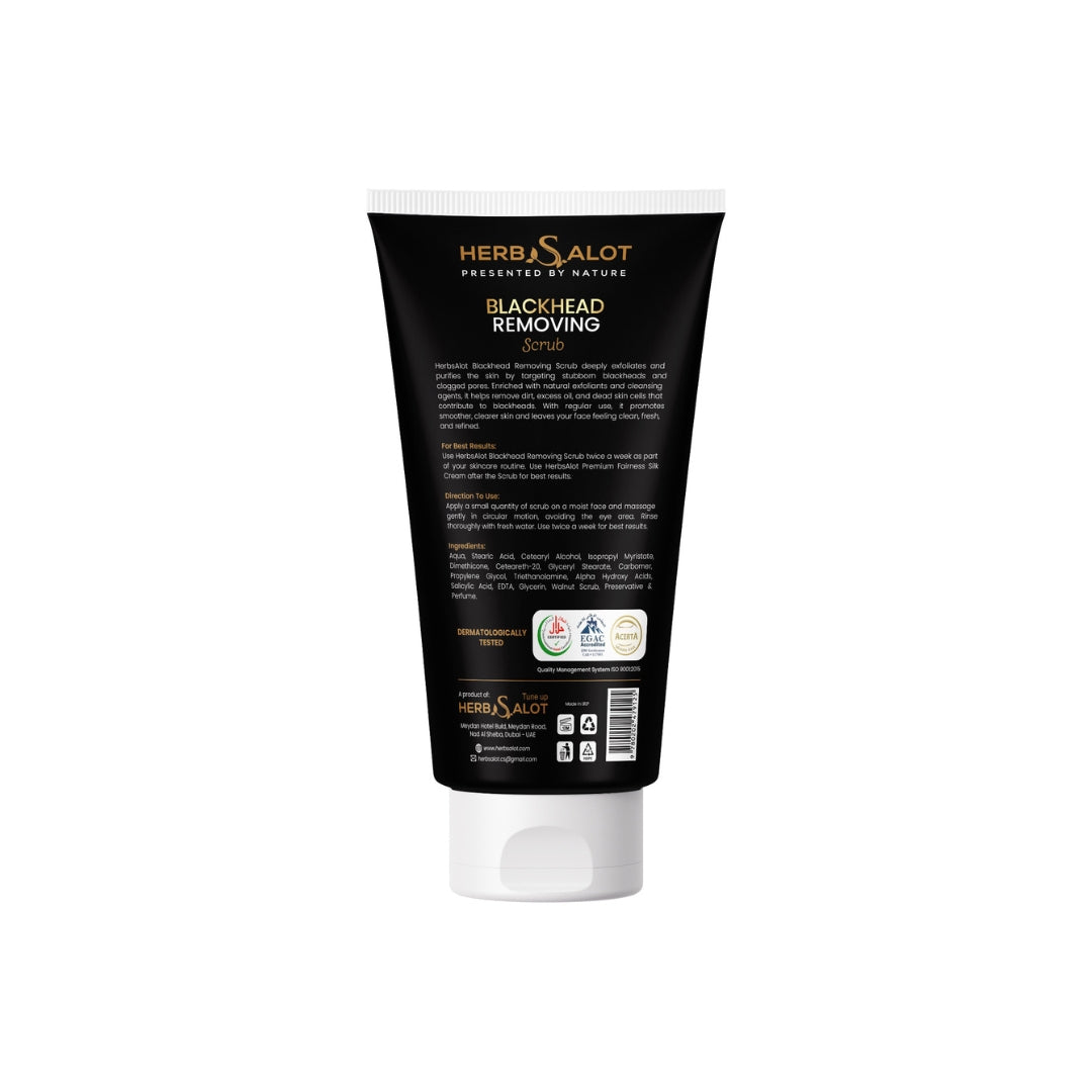 HerbSalot Blackhead Removing Face Scrub – Natural Exfoliator for Blackheads, Pore Cleansing & Smooth Skin (150ml)