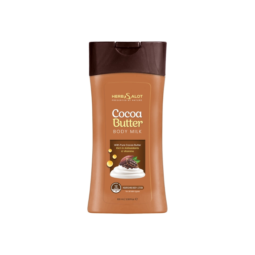 HerbSalot Cocoa Butter Body Milk – Deep Nourishing Body Lotion for Dry Skin with Pure Cocoa Butter (200ml)