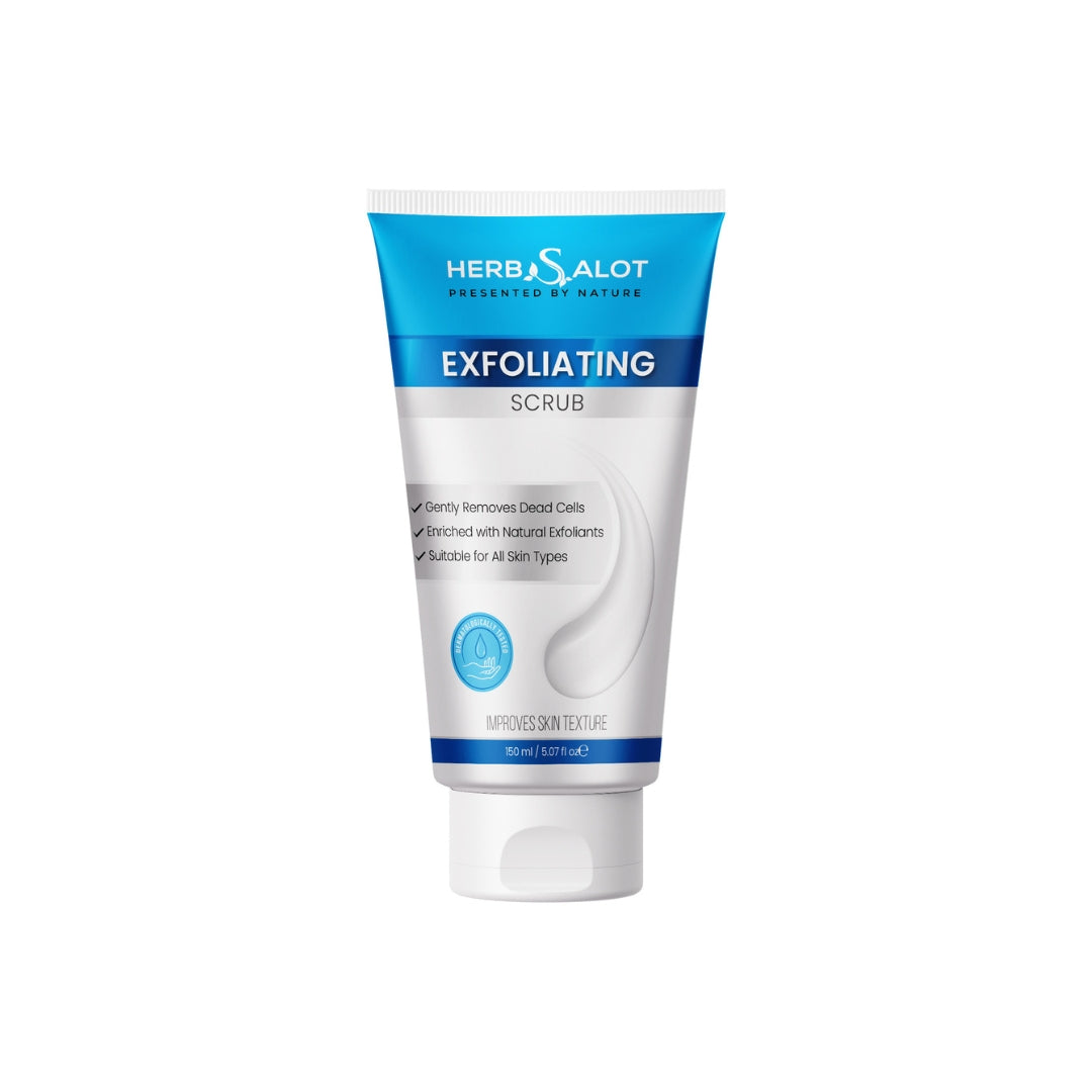 HerbSalot Natural Exfoliating Face Scrub – Gently Removes Dead Skin Cells & Improves Texture (150ml)