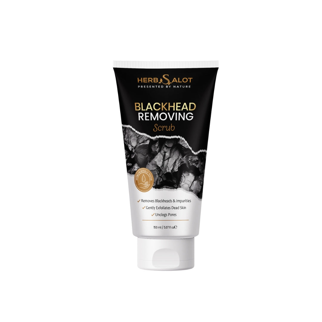 HerbSalot Blackhead Removing Face Scrub – Natural Exfoliator for Blackheads, Pore Cleansing & Smooth Skin (150ml)