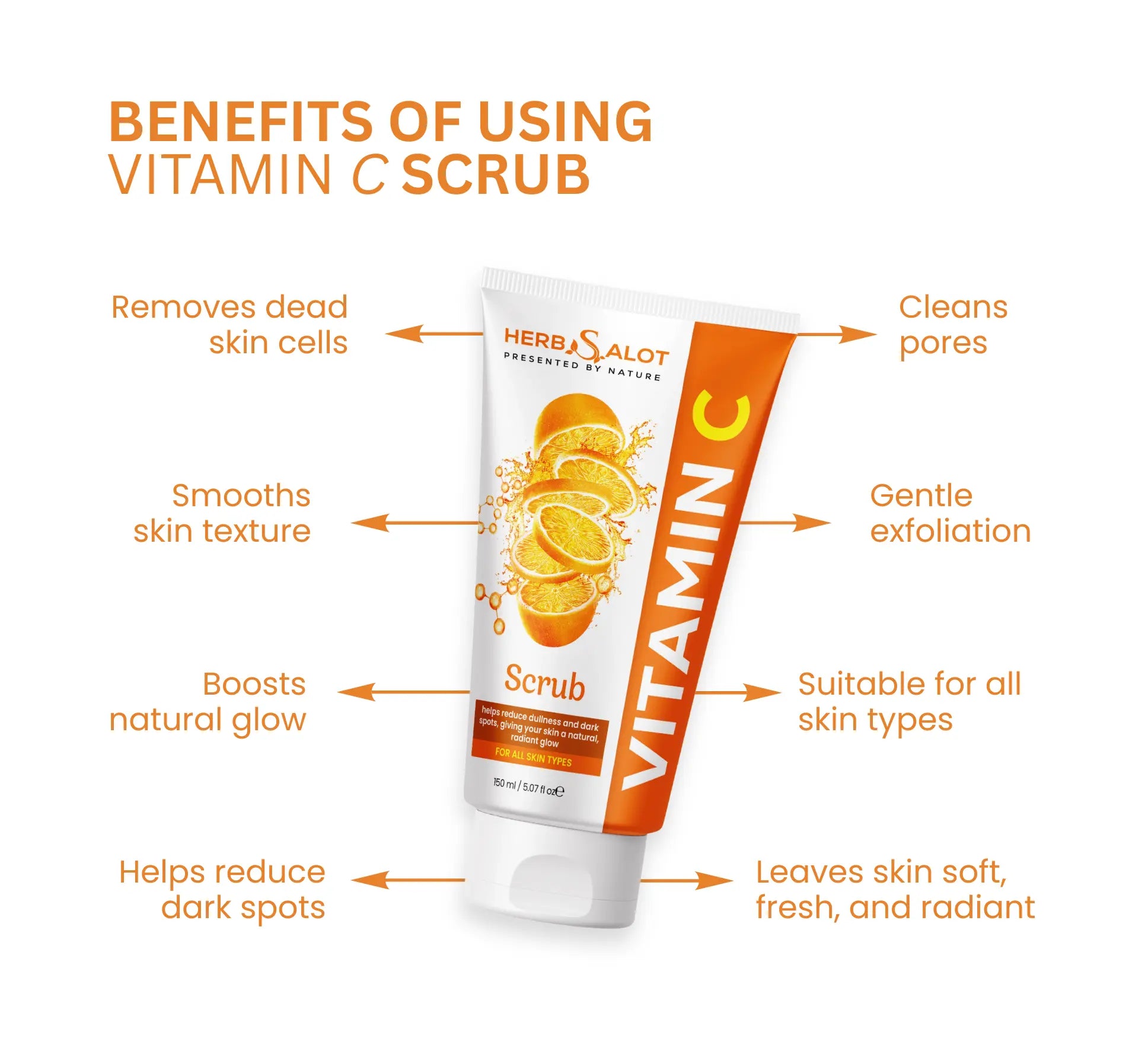 Herbsalot Vitamin C Face Scrub for Bright & Glowing Skin