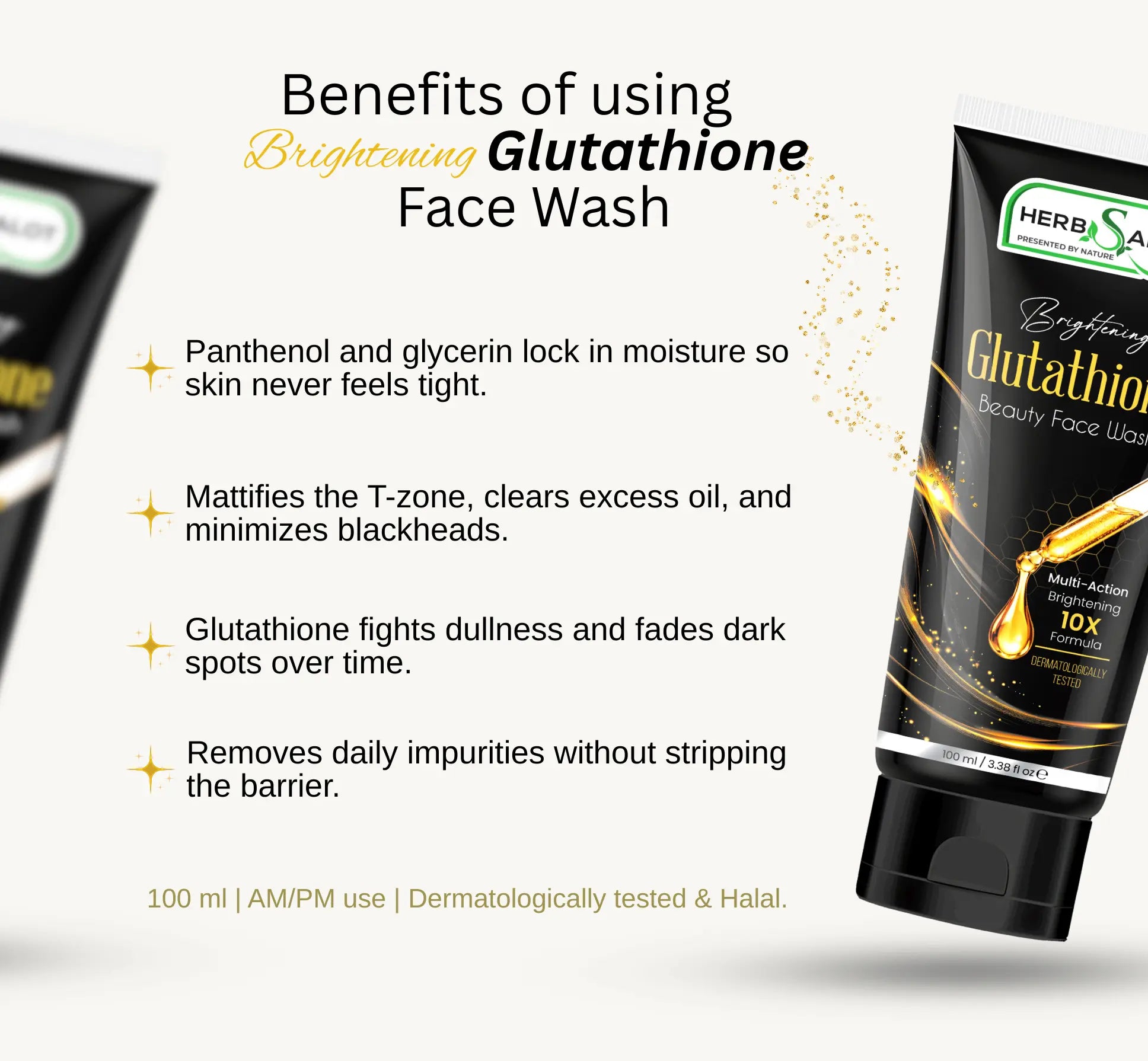 HerbsAlot Brightening Glutathione Beauty Face Wash