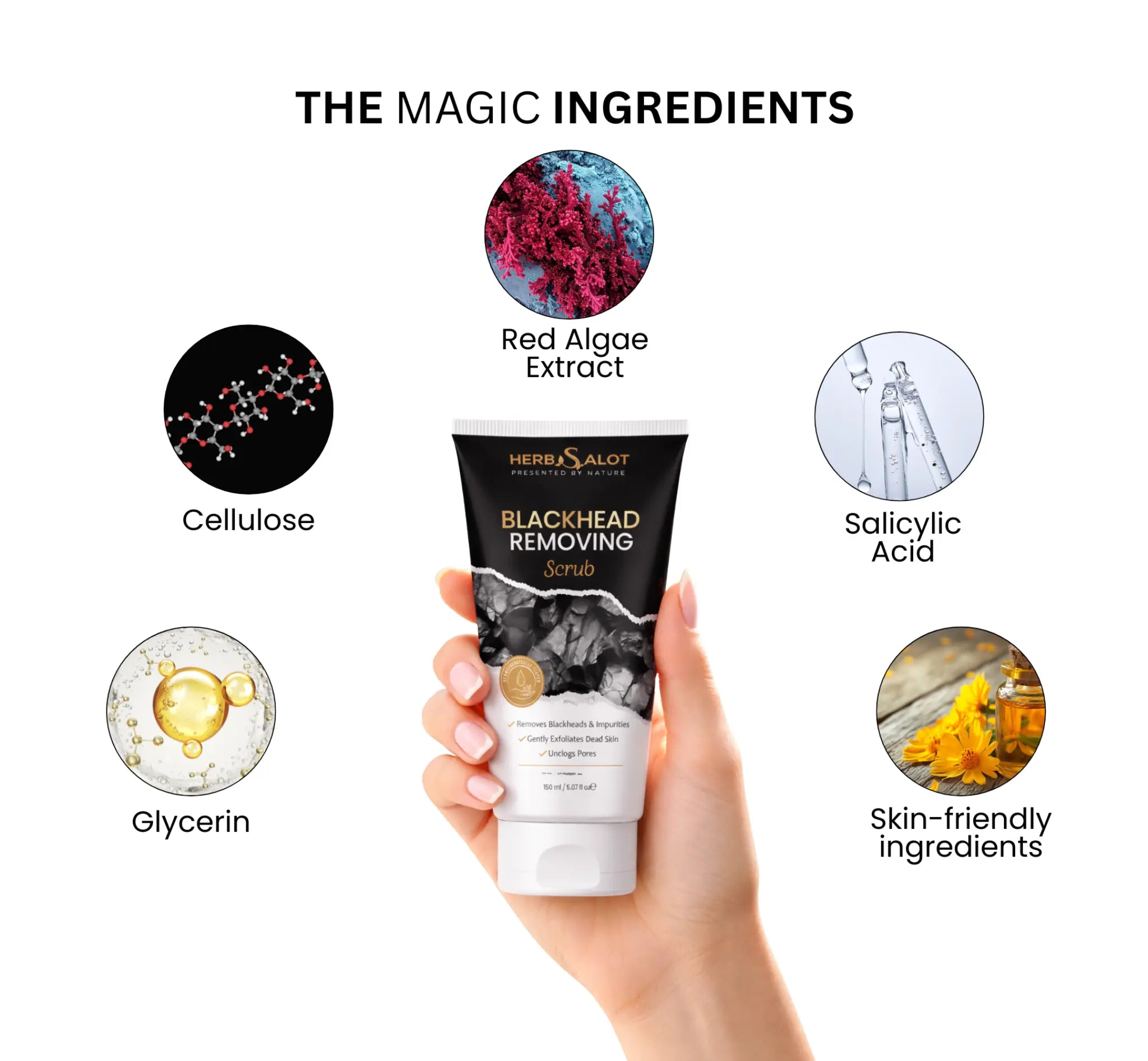 Herbsalot Blackhead Removing Face Scrub – 150ml