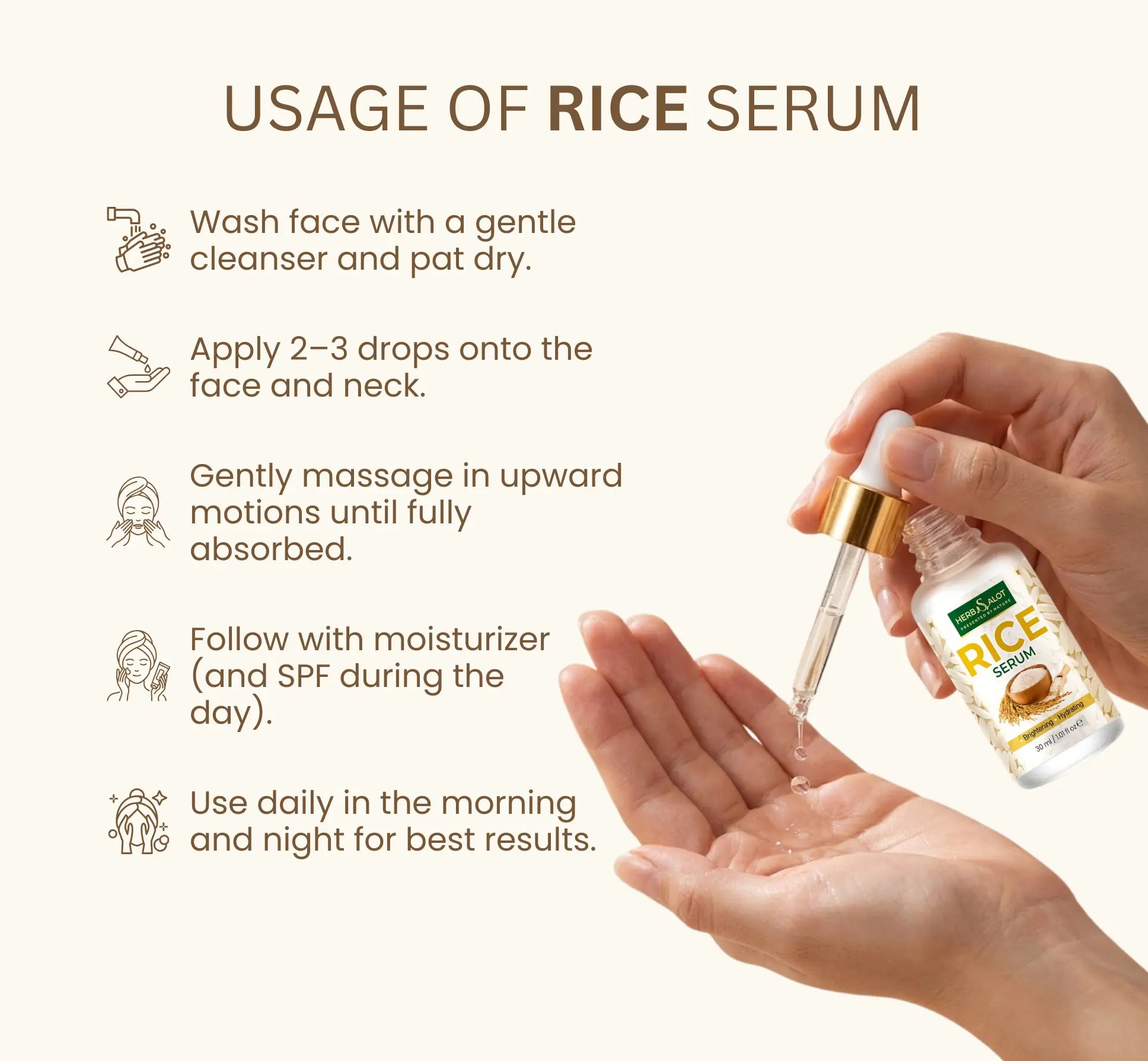 HerbsAlot  Skin Brightening Rice Serum